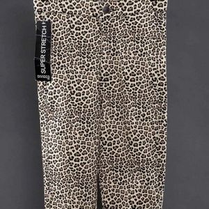 H&M Leopard High Waist Skinny Jeans